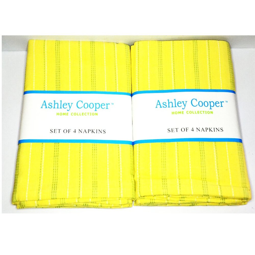 Ashley Cooper Home Collection 2 New Packages Linen Napkins Yellow Table Decor